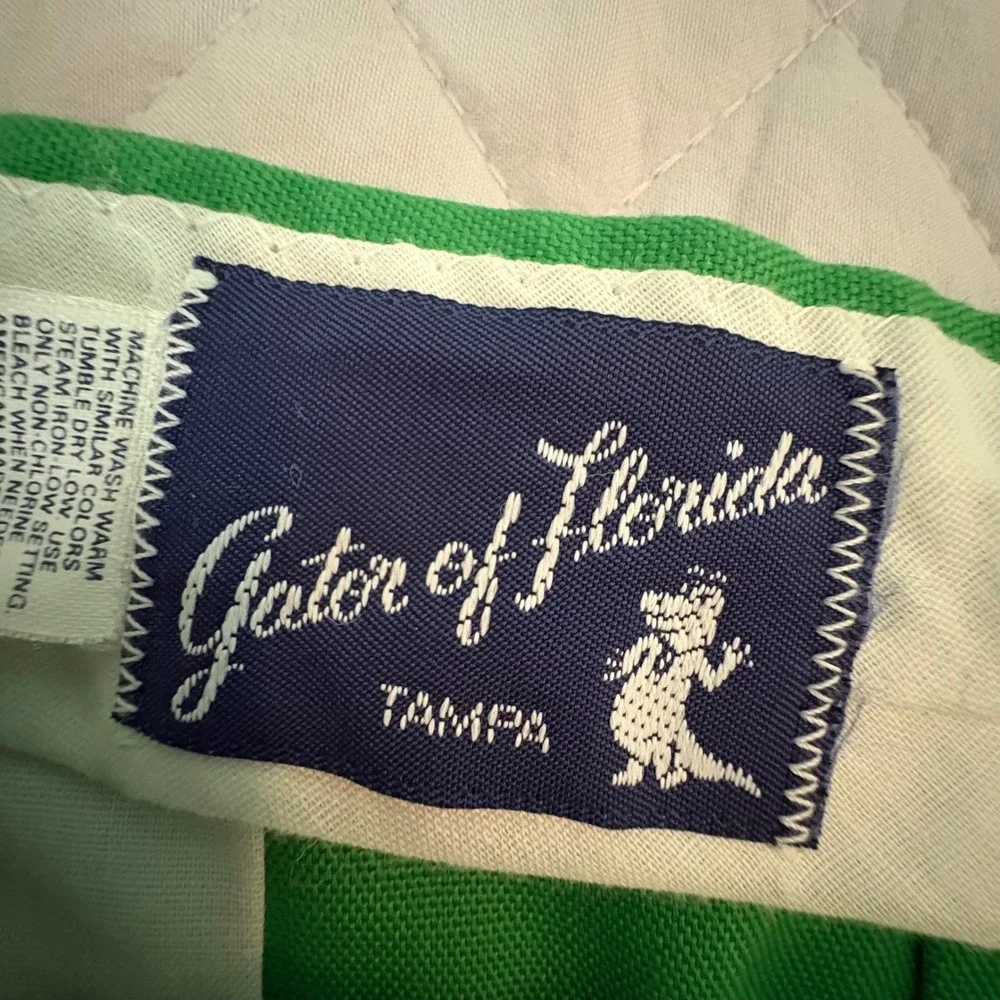 Vintage Gator‎ of Florida Brand Green Pleated Bermuda Resort Wear Shorts sz12